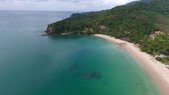 Aerial Video of Beach, Rocks and Sea in Thailand