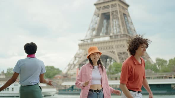 Group of teens in Paris