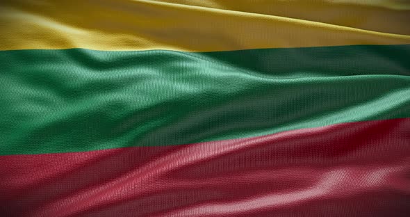 Lithuania waving flag loop 4K