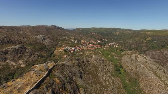 Fly Above Village of Castro Laboreiro, Portugal