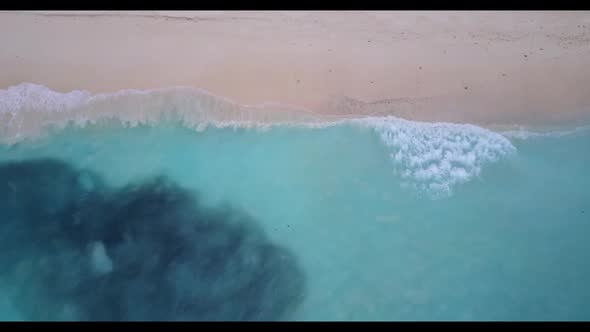 Aerial view travel of luxury lagoon beach trip by blue sea and white sand background of a dayout nea