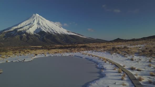 Aerial view of Mount Taranaki landscape