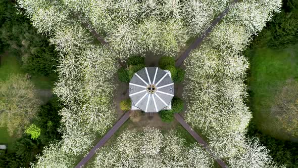 Aerial Footage Of A Very Beautiful Cemetery In Copenhagen, Drone Stock Footage By Drone Runex