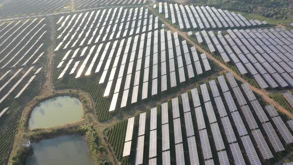 Solar power station in montain