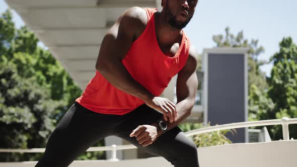 Man exercising in an urban setting