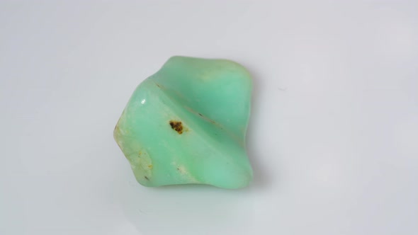 Natural Chrysoprase Rough on the Turning Table