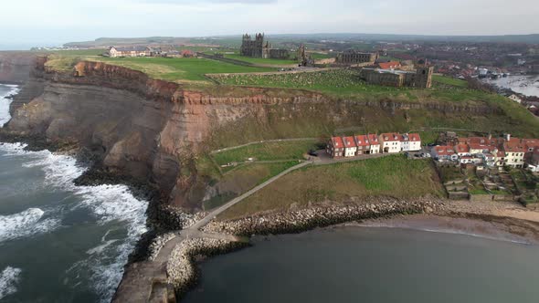 A drone shot of a Christian monastery that became a Benedictine abbey. Drone also captured its surro