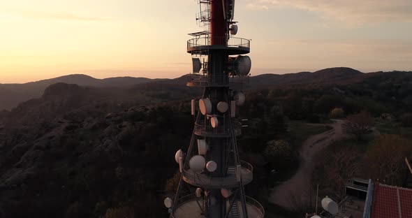 Broadcasting Tower At Sunset