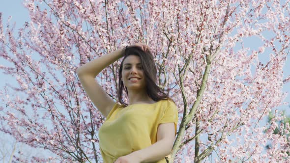 Young woman enjoying a spring day