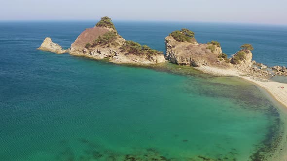 Rocky Promontory with a Strait Between the Rocks