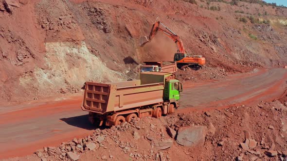 Industrial Mine Truck Quarry Work Rock Geology Machine