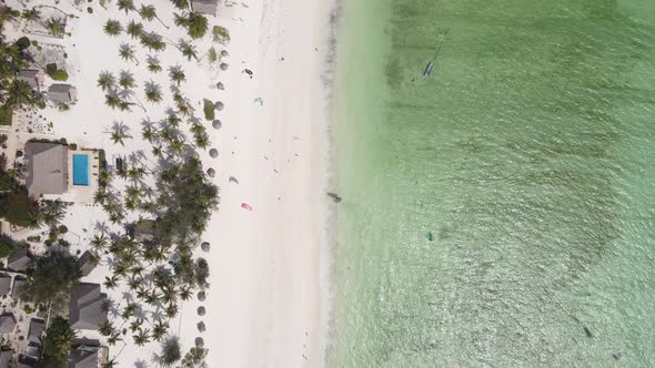 Boats in the Ocean Near the Coast of Zanzibar Tanzania