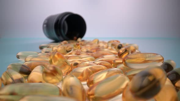 Extreme Macro in Motion Yellow Omega Capsules for Replenishing Fats and Vitamins in Nutrition and