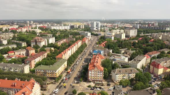 The traffic on the Leninsky prospect in Kaliningrad