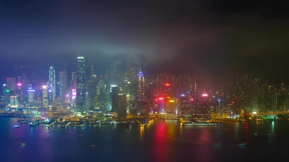 Illuminated Hong Kong Skyline