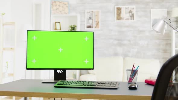 Zoom in Shot on PC Monitor with Isolated Mock-up Display