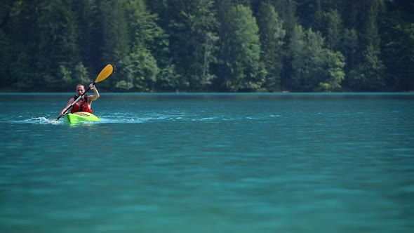 Kayaking on the Scenic Weissensee Lake in the Carinthia Austria