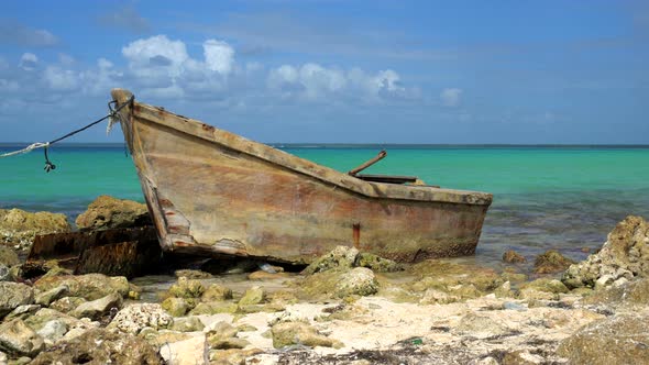 Caribbean Paradise Landscape with Boat