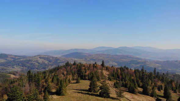 Flight Over Autumn Mountains