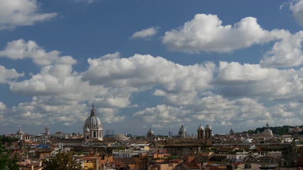 Rome city time lapse from look out from park 