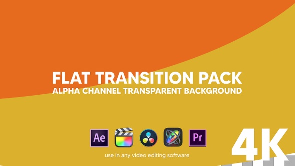 Flat Transition Pack alpha channel transparent background orange and yellow color 4K alt