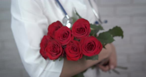 Bouquet of Roses in Hands