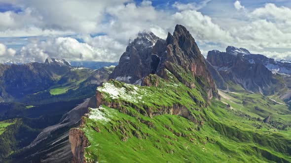 Seceda in Dolomites, South Tyrol, view from above