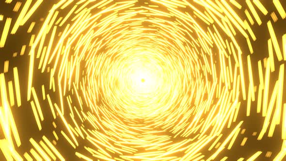 3d tunnel wormhole yellow Background. Journey through outer space
