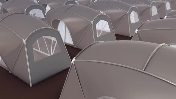 Multiple Big Camping Tents In A Row Hd