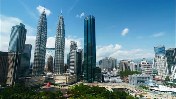 Petronas twin tower in the city at Malaysia