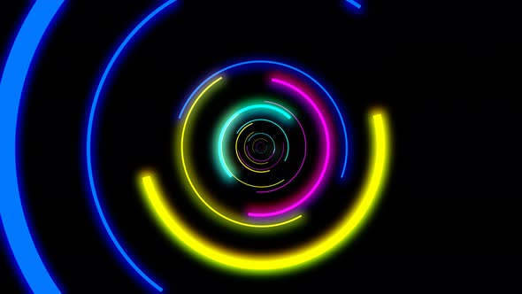 Beautiful Colorful Abstract Vj Loop Of Circles