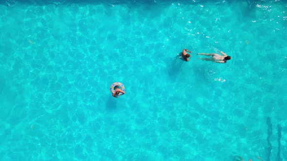 Clear Blue Water In The Pool Where People Bathe