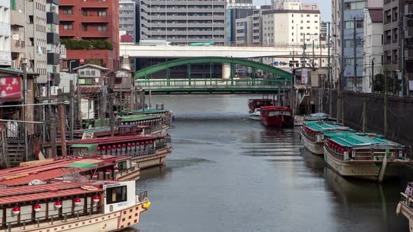 Tokyo Kanda River Sityscape Japan Time Lapse
