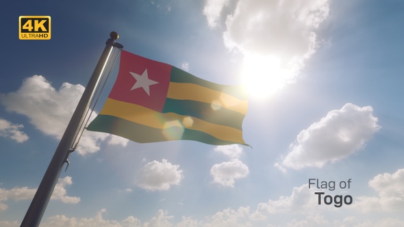 Togo Flag on a Flagpole V2 - 4K