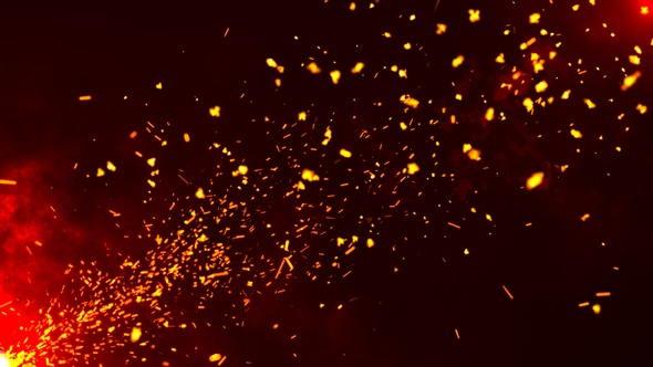 Flying Dark Epic Fire Ember Particles Background