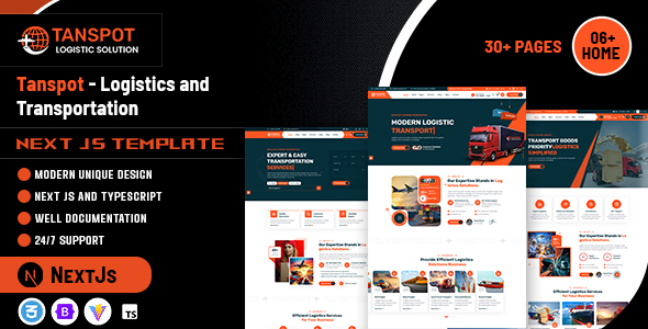 Tanspot - Logistics and Transportation Services NextJS Template