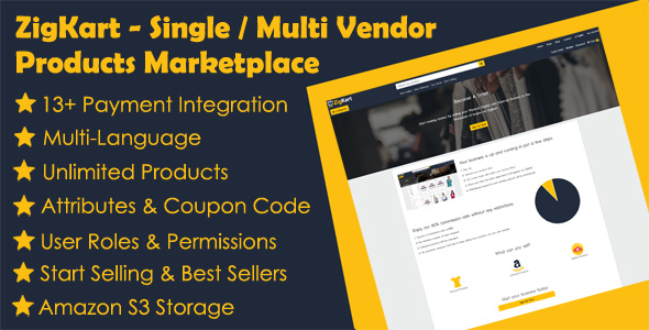 ZigKart - Single / Multi Vendor Products Marketplace
