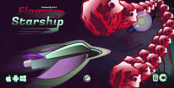 Flap Starship - HTML5 Game Template