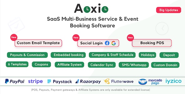 Aoxio - SaaS Multi-Business Booking & Appointment Scheduling Software