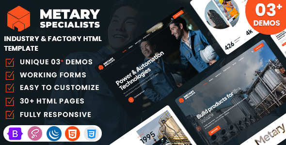 Metary - Industry & Factory HTML Template
