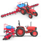 Generic Farm Tractor and Trailed Seed Drill - 3DOcean Item for Sale