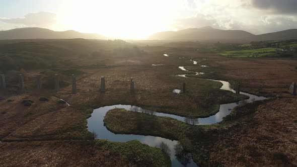 Aerial View of the Owencarrow Railway Viaduct By Creeslough in County Donegal  Ireland