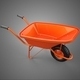 Orange Construction Wheelbarrow Cart Trolley Dolly Building Site - 3DOcean Item for Sale