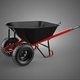 Red Black Two Tire Wheeled Wheelbarrow Trolley Cart Wheel Barrow - 3DOcean Item for Sale