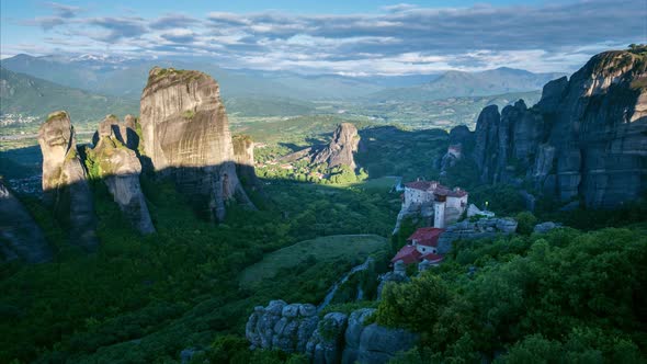 Timelapse of Meteora Monasteries in Greece