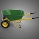 Green Yellow Wheelbarrow Contractor Landscaper Grade Garden Cart - 3DOcean Item for Sale