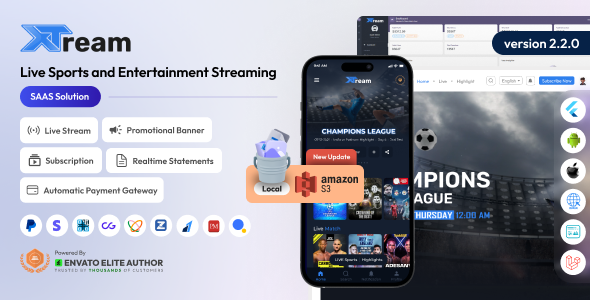 XTream - Live Sports & Entertainment Streaming SAAS Solution