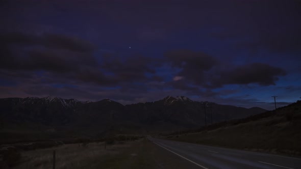 Evening road in New Zealand