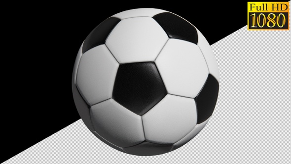 Football Soccer Ball On Alpha Channel Loops Pack V1