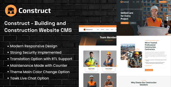 Construct - Building and Construction Website CMS
